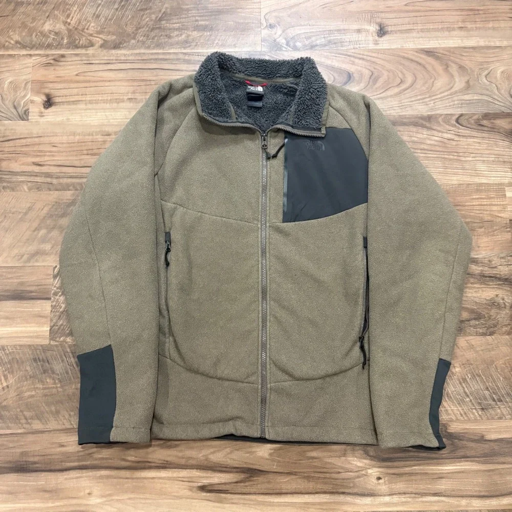 Vintage Y2K The North Face Fleece Jacket Mens L Olive Green Full Zip Gorpcore